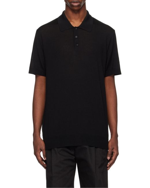 Golden Goose Deluxe Brand Black Logo Patch Polo Shirt for men
