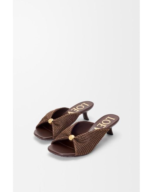 Loewe Brown Raffia-Effect Sandals