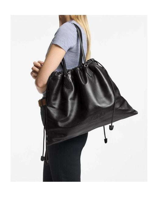 Jimmy Choo Black Large Drawstring Tote Bag