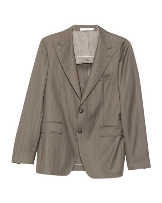 Tagliatore Brown Long-Sleeved Suit Jacket for men
