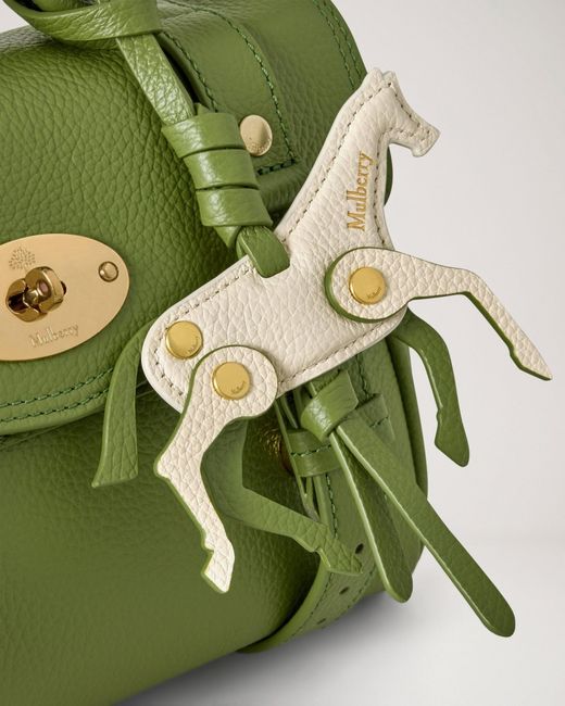 Mulberry Green Mini Alexa Horse Charm Crossbody Bag
