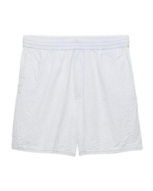 Prada White Chambray Bermudas for men