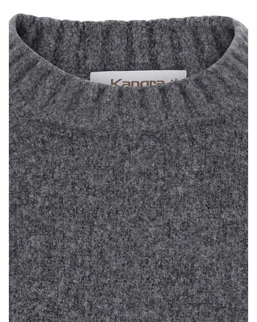 Kangra Cashmere Gray Long-Sleeve Crew-Neck Sweater for men