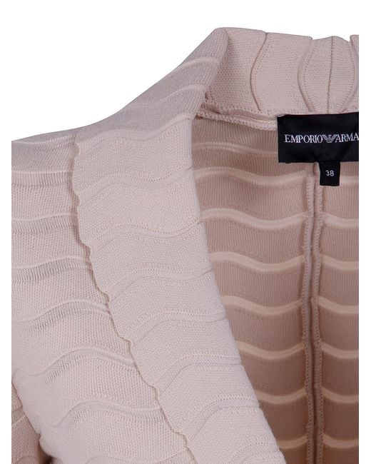 Emporio Armani Pink Textured Knit Blazer