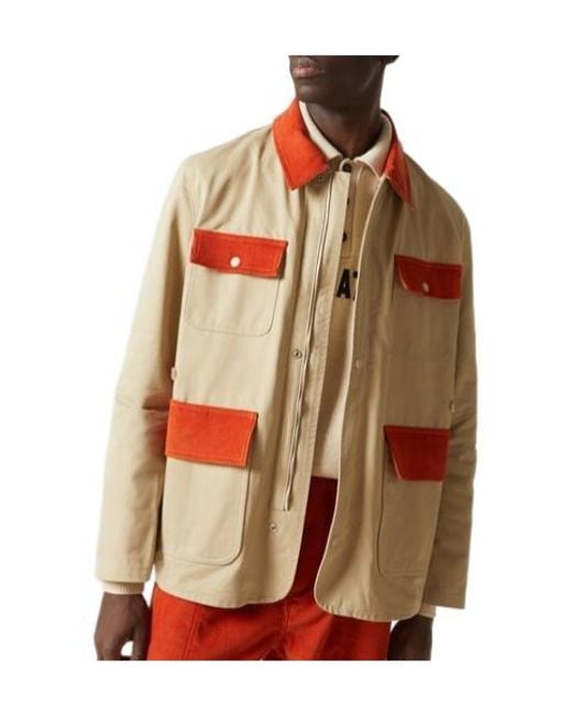 Bode Orange Corduroy-Trimmed Cotton Twill Field Jacket for men