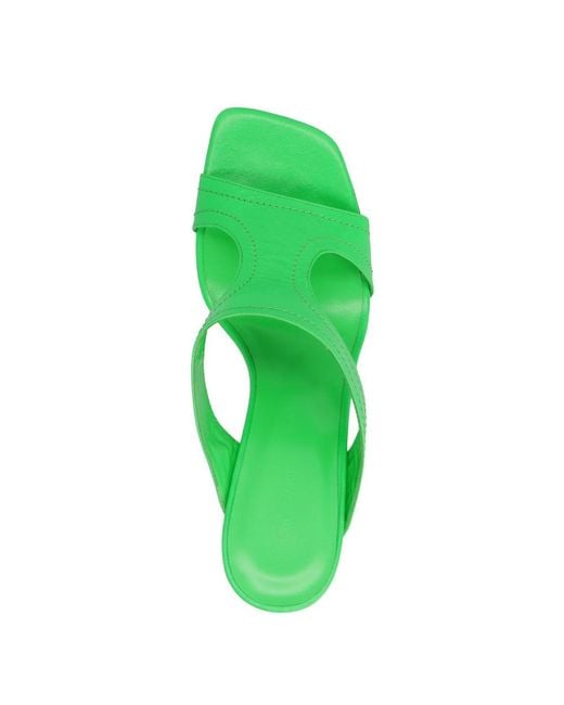 By Far Green Nadia Cut-Out Detailed Heel Sandals