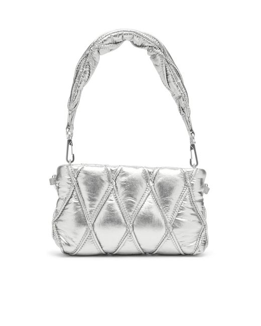 DIESEL White Charm-D Quilted Clutch Bag