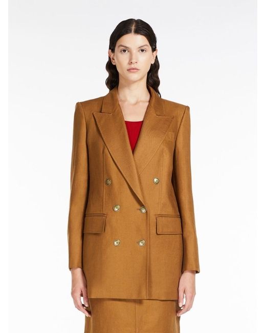 Max Mara Brown Verace Double-Breasted Blazer