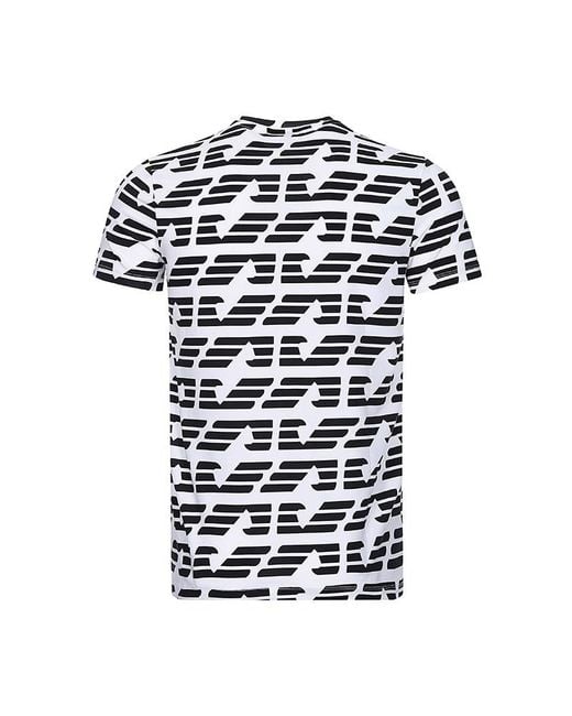 Emporio Armani White Logo Printed T-Shirt for men