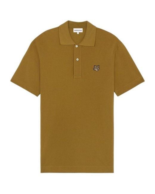 Maison Kitsuné Green Maison Kitsuné Bold Fox Head Patch Polo Shirt for men