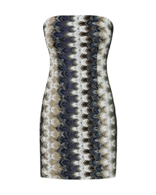 Missoni Black Sleeveless Patterned Knitted Dress