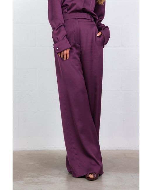 Dries Van Noten Purple Casual Pants With Belt Loops