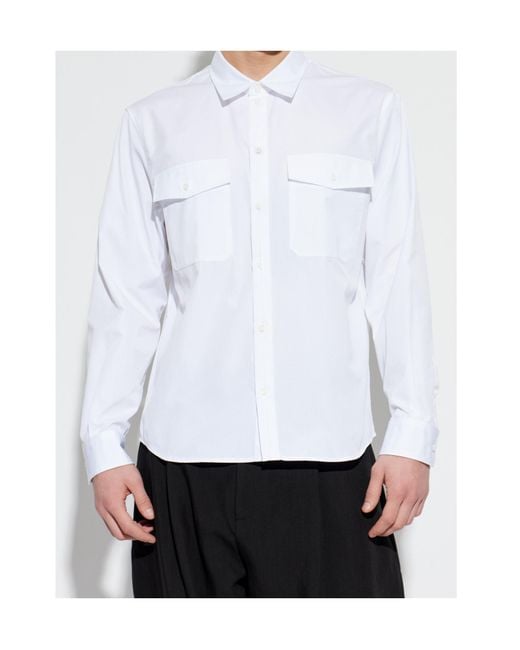 DSquared² White Chest Pocket Long-Sleeved Shirt for men