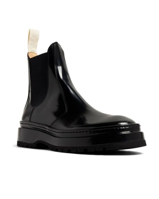 Jacquemus Black Les Chelsea Pavane Leather Boots for men