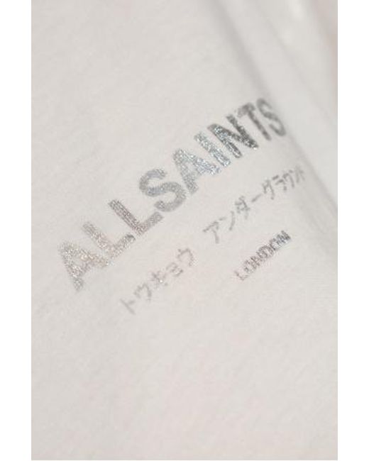 AllSaints White Solid Color Casual T-Shirt