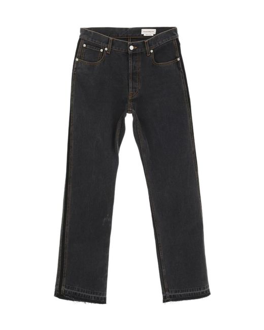 McQueen Black Straight-Leg Jeans for men