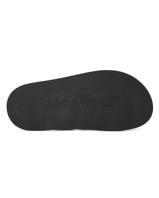 Ferragamo Black Round Head Flat-Soled Slippers for men