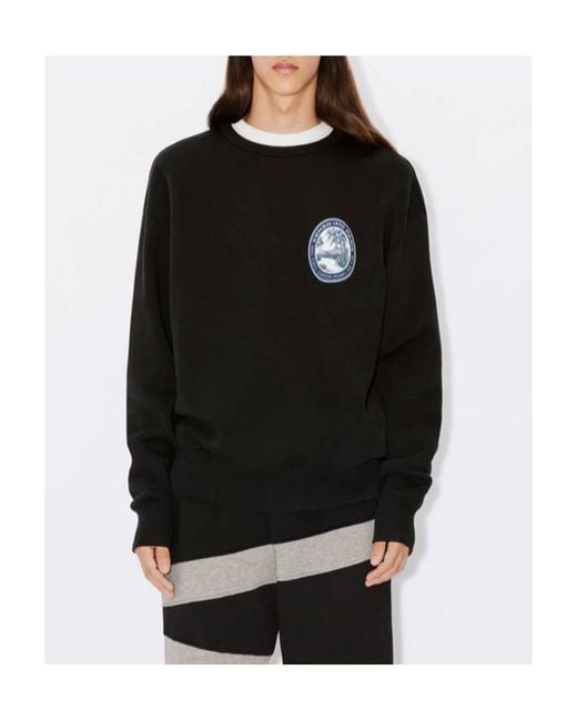 KENZO Black Long-Sleeved Crewneck Sweatshirt for men