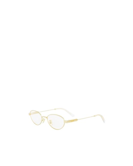 Dior White Eyewear Oval Frame Glasses
