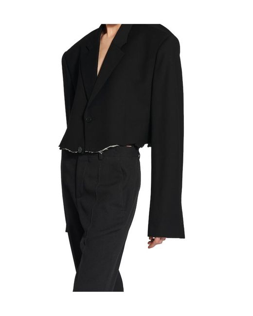 Balenciaga Black Cut-Out Single-Breasted Blazer