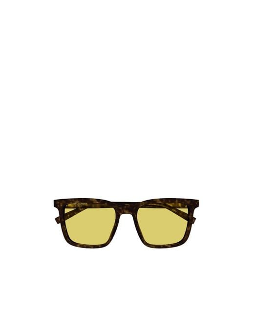 Saint Laurent Yellow Sl 500 Rectangular Sunglasses for men