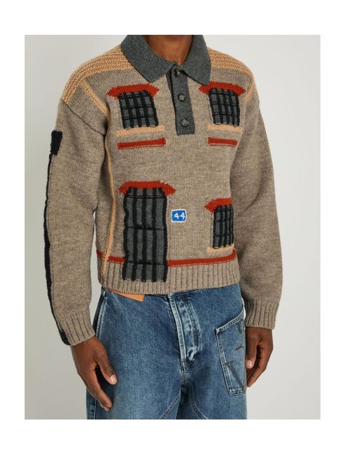J.W. Anderson Multicolor House Inlay Pattern Wool Sweater for men