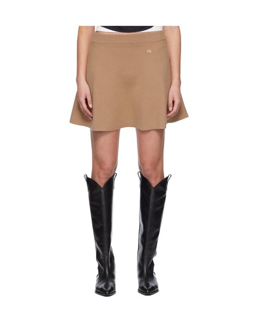Ganni Natural Logo Mini Skirt