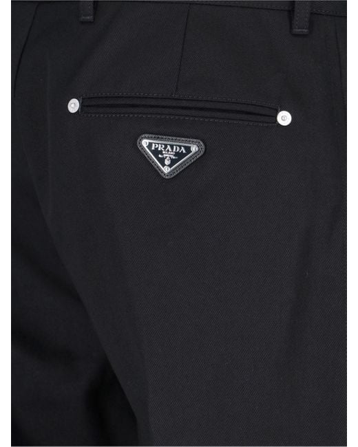 Prada Blue Triangle-Logo Tapered-Leg Jeans for men