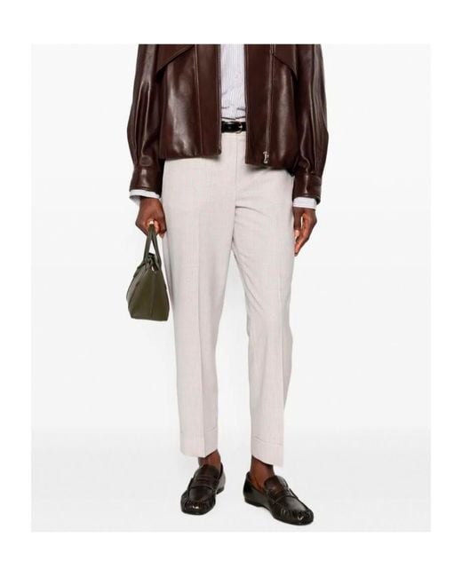 Peserico White Belt-Loops Trousers
