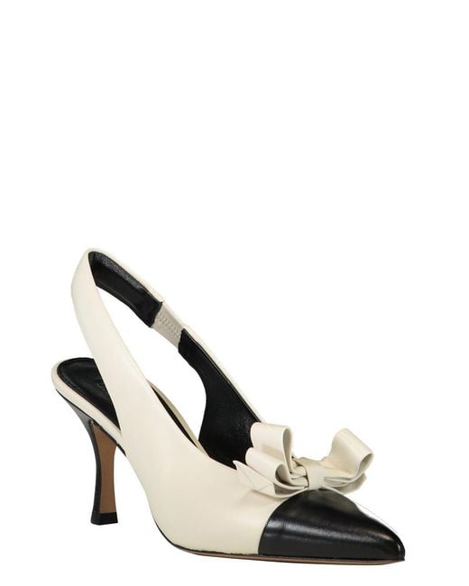 Chloé Metallic Chloé Bow Slingback Heeled Pumps