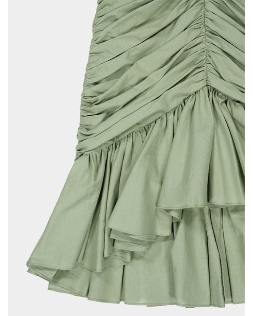 Balmain Green Ruched Halterneck Mini Dress