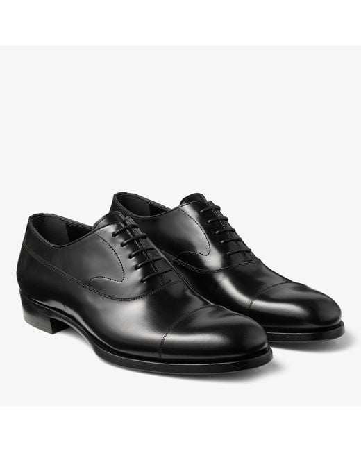 Jimmy Choo Black Vine Cap-Toe Derby Shoes for men