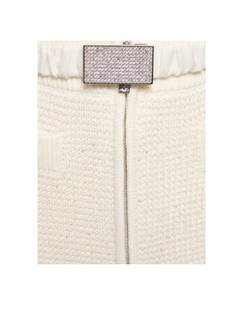 Alessandra Rich Natural Belt-Loop Skirt