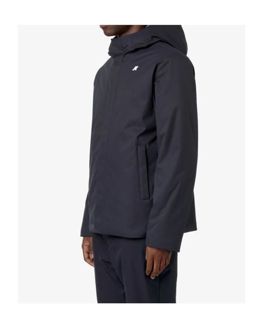 K-Way Blue Logo Hooded Casual Jacket for men