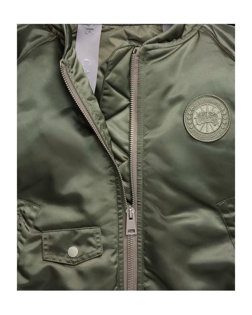 Canada Goose Green Jade Down Satin Bomber Jacket