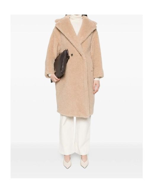 Max Mara Natural Tedgirl Button-Up Long Coat