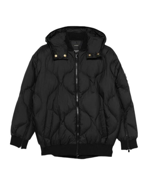 Pinko Black Puffer Jacket With Quilted Pattern