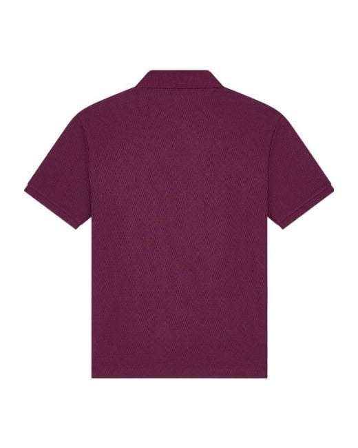 Emporio Armani Purple Textured-Knit Polo Shirt for men