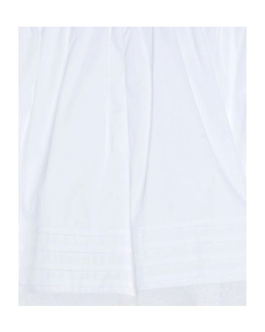 Dolce & Gabbana White Solid Lace Shorts
