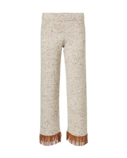 Alanui Natural Fringed Wool-Blend Pants