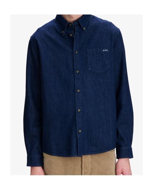 A.P.C. Blue Lightweight Denim Shirt for men