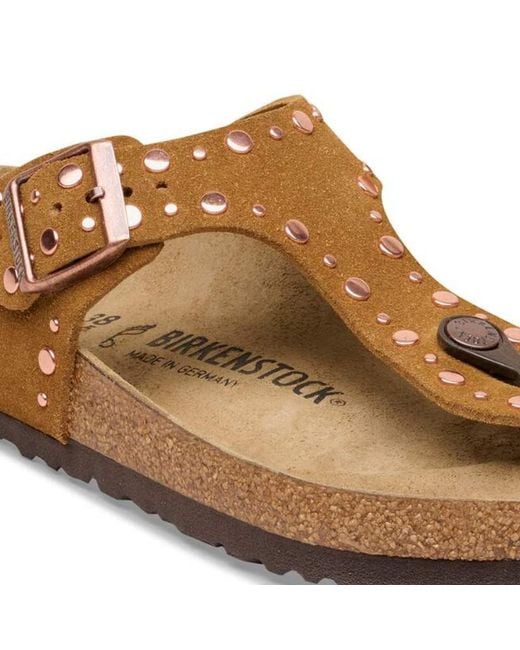 Birkenstock Brown Gizeh Rivet Thong Flat Sandals