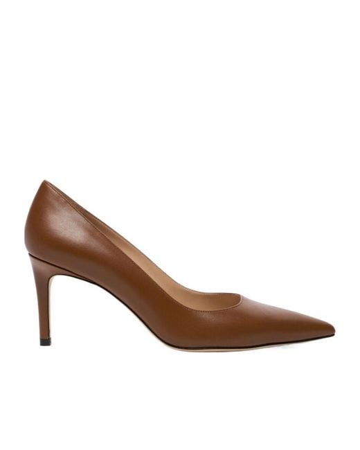 Stuart Weitzman Brown Stuart Power 75 Pointed-Toe High Heels