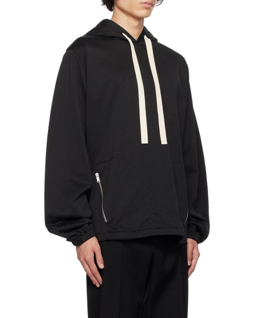 Jil Sander Black Hooded Sweatshirt for men