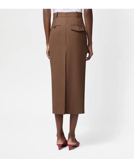 Tod's Brown Midi Skirt