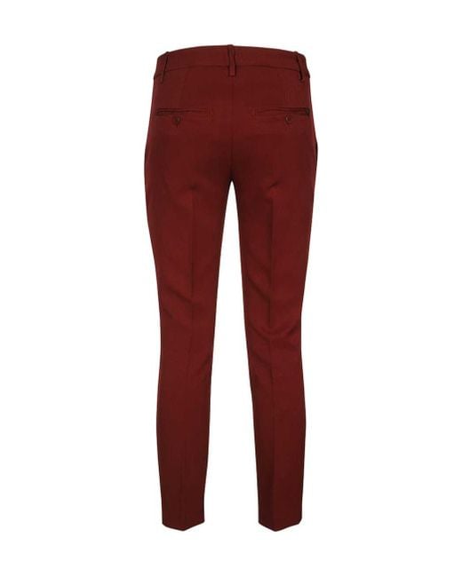 Dondup Red Slim Technical Pants