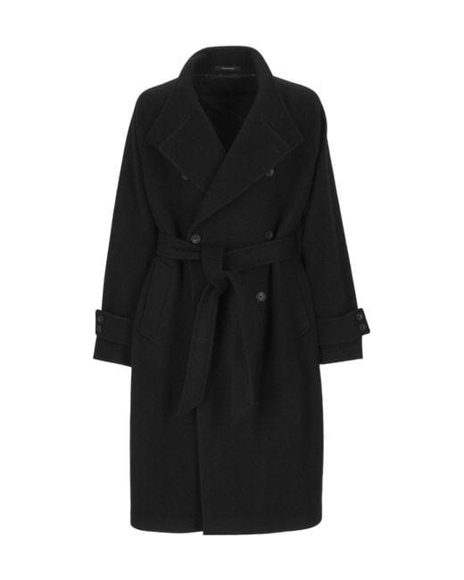 Tagliatore Black Long-Sleeved Coat for men