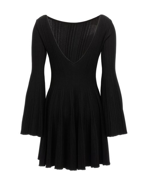 Antonino Valenti Black Patty Ribbed Knit Dress