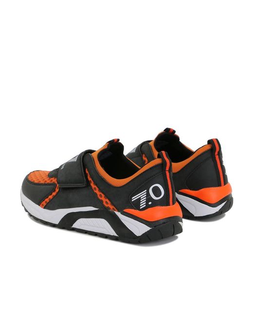EA7 Black Logo Round-Headed Casual Sports Shoes for men