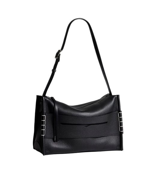J.W. Anderson Black Stitched-Edge Leather Shoulder Bag for men